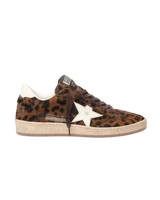 GOLDEN GOOSE FEMME - Ball Star en poulain imprimé léopard Marron / Crème - Lothaire