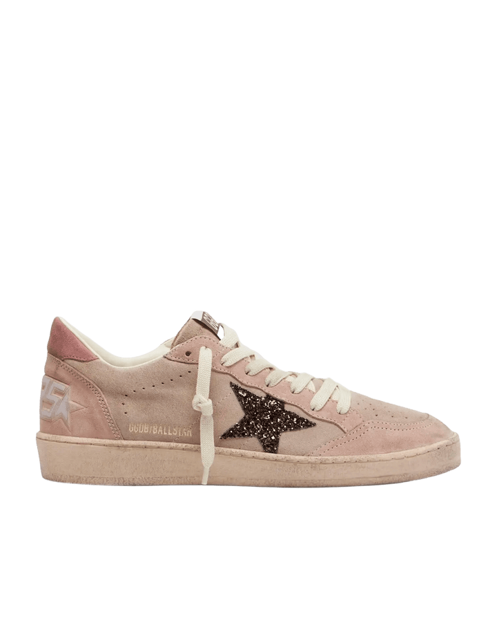 GOLDEN GOOSE FEMME - Basket en daim rose avec étoile a paillette - Lothaire