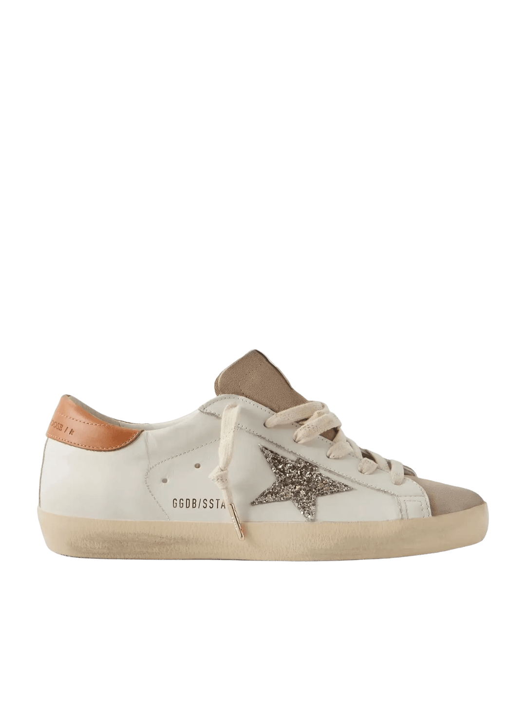 GOLDEN GOOSE FEMME - Basket Super Star en cuir blanc avec étoile a paillette - Lothaire