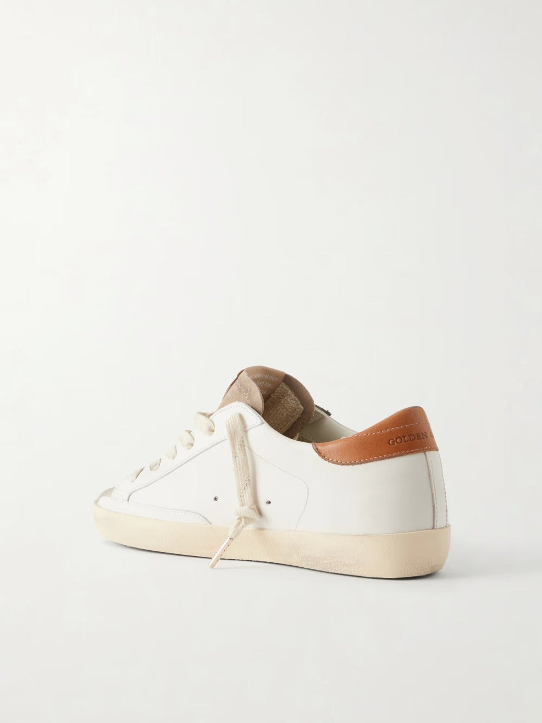 GOLDEN GOOSE FEMME - Basket Super Star en cuir blanc avec étoile a paillette - Lothaire