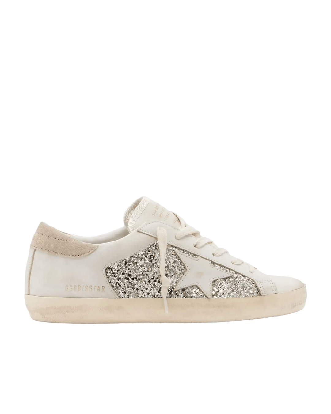 GOLDEN GOOSE FEMME - Basket Super Star en cuir blanc pailleté - Lothaire