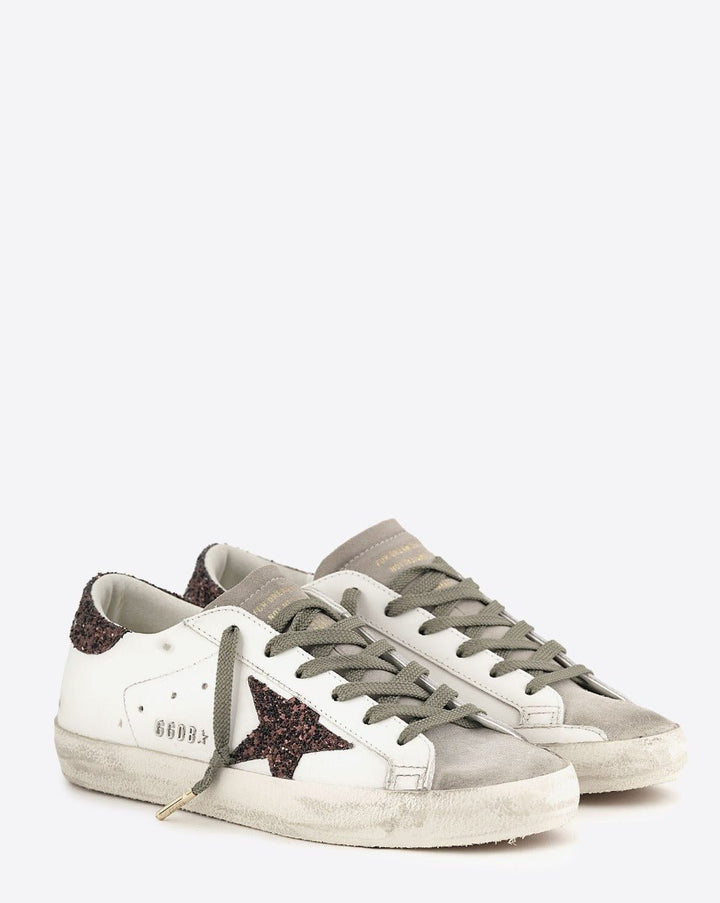 GOLDEN GOOSE FEMME - Baskets en cuir Super Star Blanc cassé et Marron - Lothaire