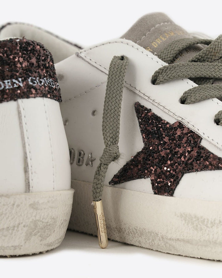GOLDEN GOOSE FEMME - Baskets en cuir Super Star Blanc cassé et Marron - Lothaire