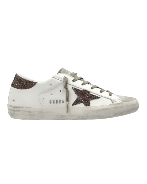GOLDEN GOOSE FEMME - Baskets en cuir Super Star Blanc cassé et Marron - Lothaire