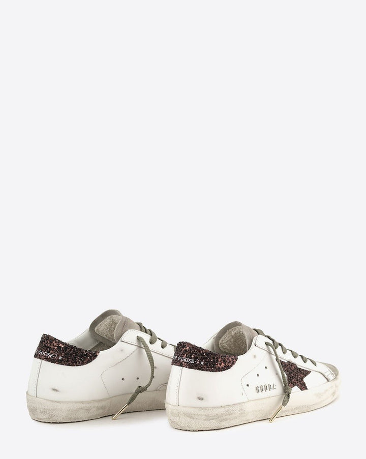 GOLDEN GOOSE FEMME - Baskets en cuir Super Star Blanc cassé et Marron - Lothaire