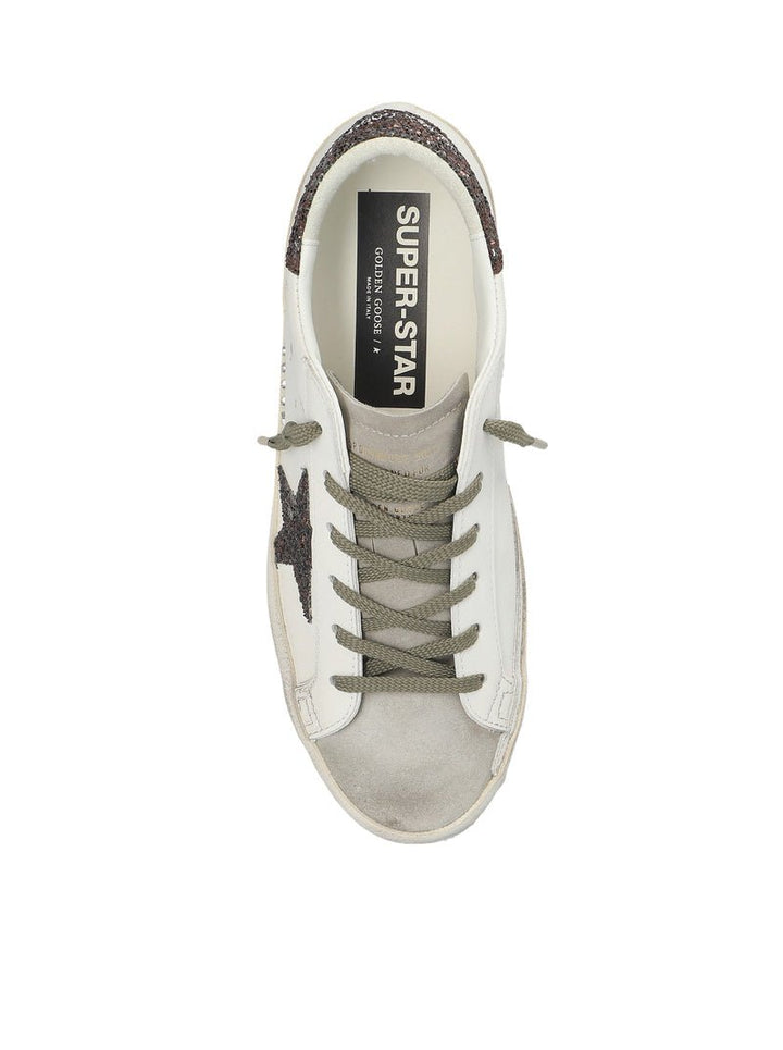 GOLDEN GOOSE FEMME - Baskets en cuir Super Star Blanc cassé et Marron - Lothaire