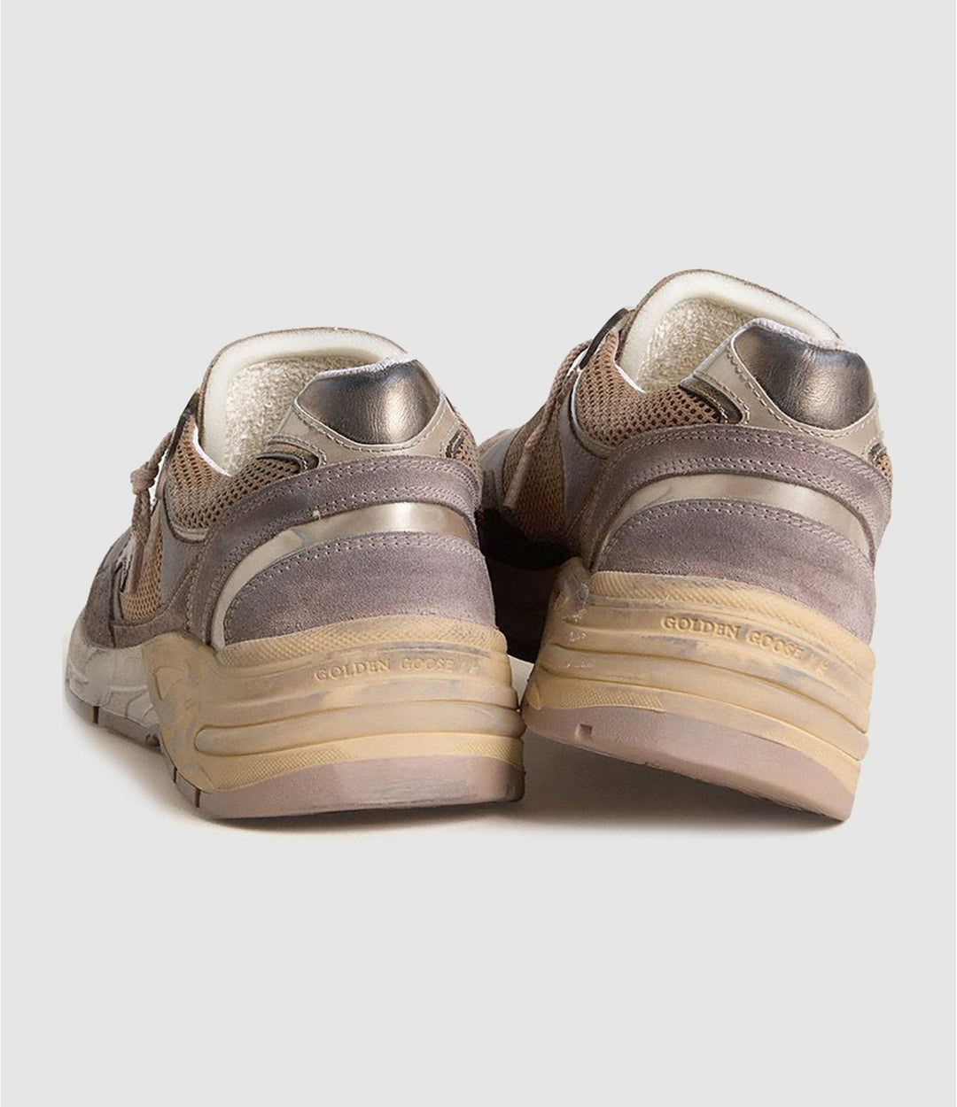 GOLDEN GOOSE FEMME - Baskets Running Dad Beige et Mauve - Lothaire