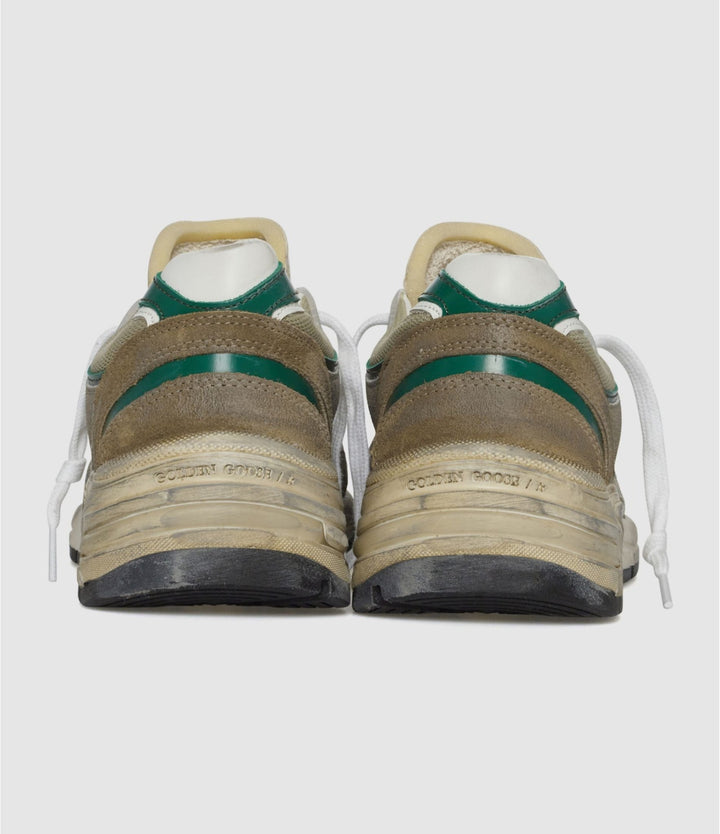 GOLDEN GOOSE FEMME - Baskets Running Dad Blanc/Taupe/Vert - Lothaire