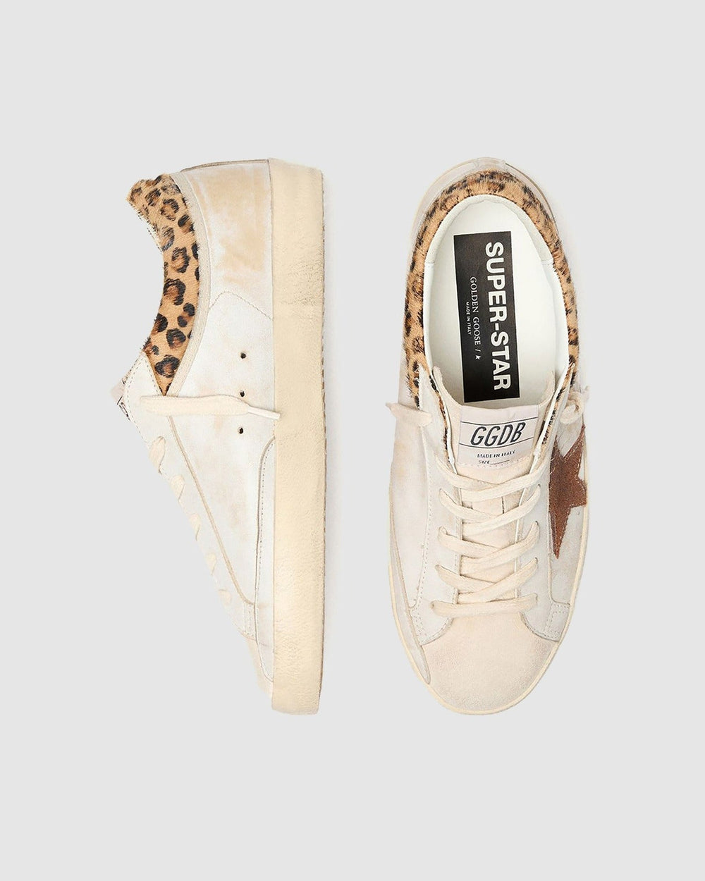 GOLDEN GOOSE FEMME - Baskets Super Star White Beige/Speedpearl/Beige Borwn Leo/Brick Red - Lothaire