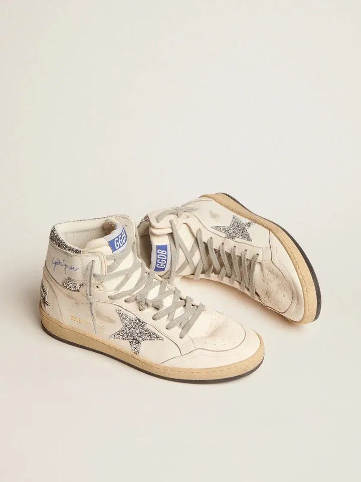GOLDEN GOOSE FEMME - Chaussures - Sky - Star femme avec signature sur la cheville et empiècements argentés - Lothaire
