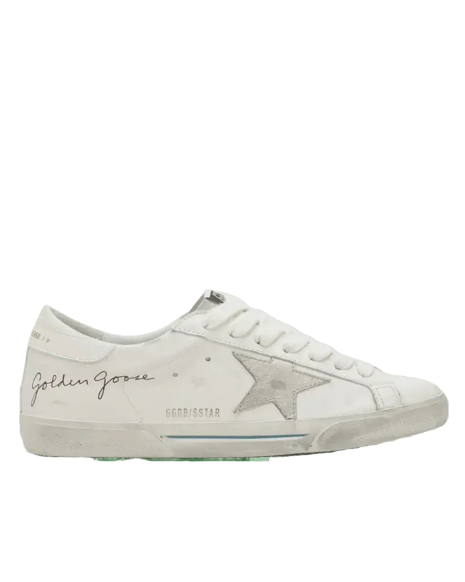 GOLDEN GOOSE FEMME - Sneaker Super - Star blanche et Platine - Lothaire