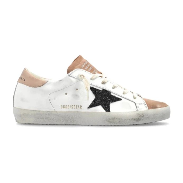 Golden Goose Femme - Sneakers Super Star Classic blanc étoile noir paillette - Lothaire