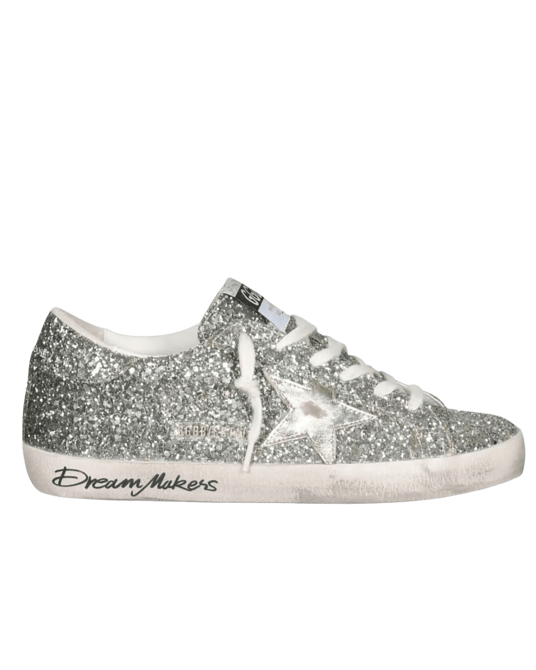 GOLDEN GOOSE FEMME - Sneakers Super - Star Glitter Platine Vert - Lothaire