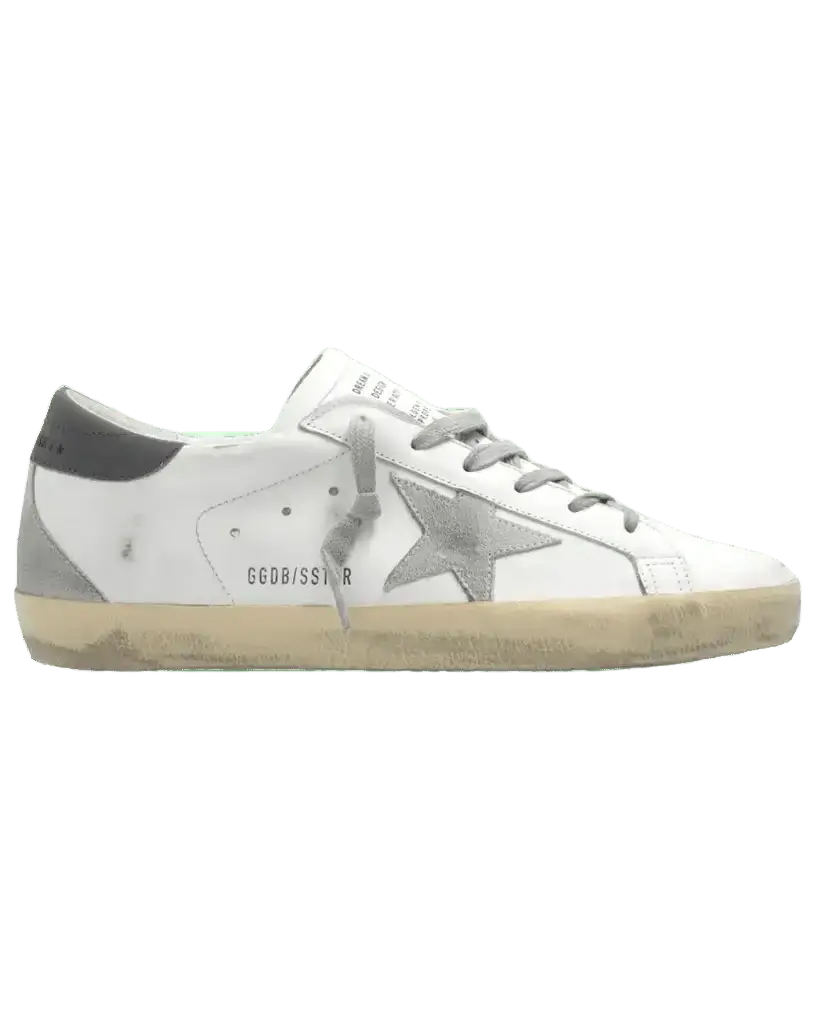 GOLDEN GOOSE FEMME - Sneakers Superstar en cuir Blanc et Gris foncé - Lothaire