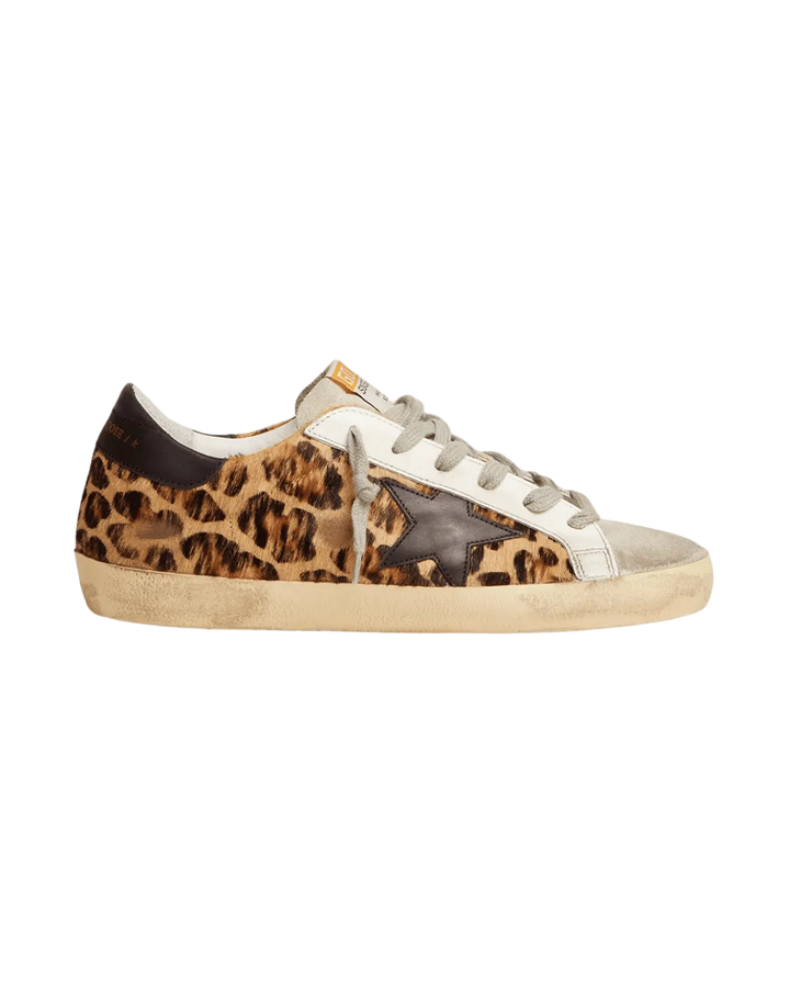 GOLDEN GOOSE FEMME - Women's Super - Star in leopard print leather Beige - Lothaire