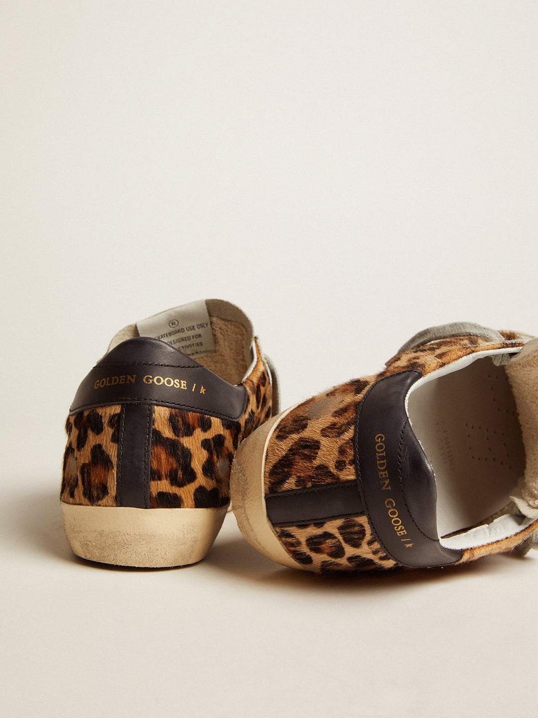 GOLDEN GOOSE FEMME - Women's Super - Star in leopard print leather Beige - Lothaire