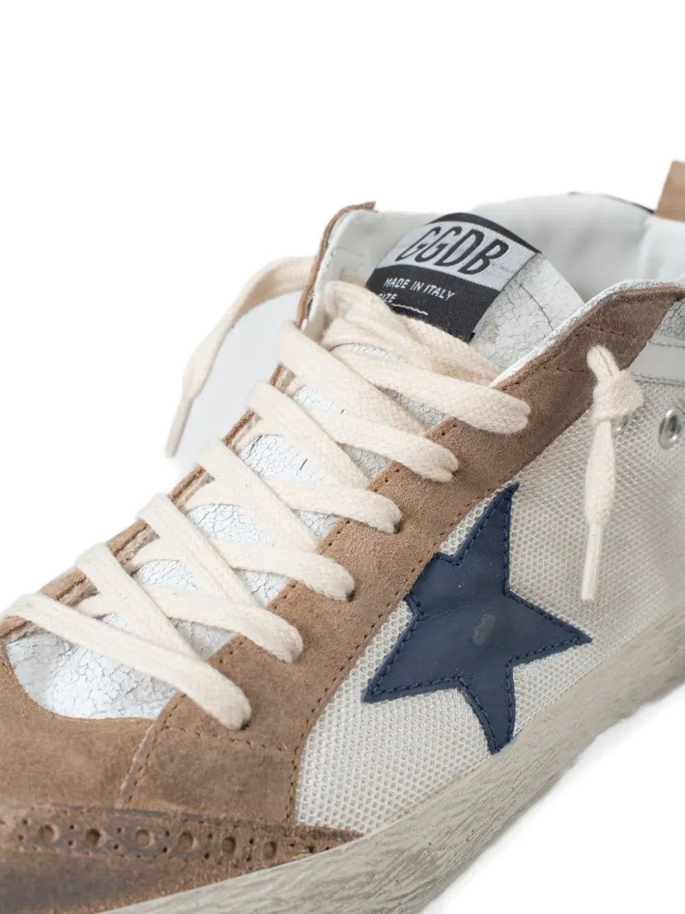 GOLDEN GOOSE Mid Star sneakers beige étoile bleue - Lothaire