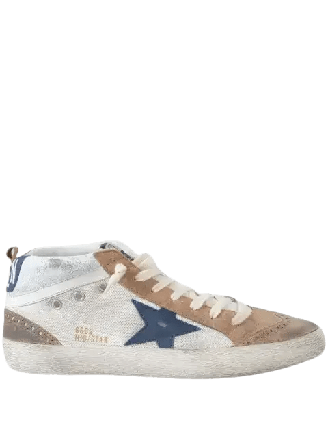 GOLDEN GOOSE Mid Star sneakers beige étoile bleue - Lothaire