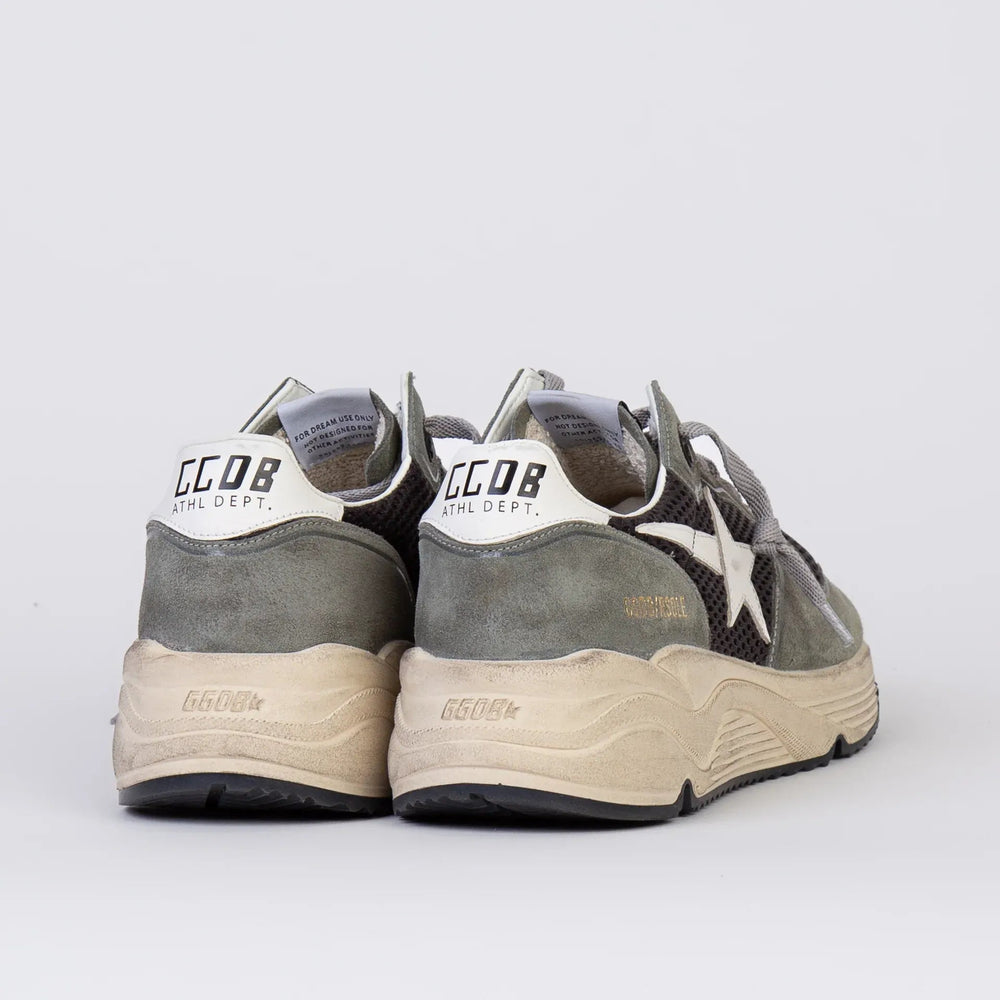 GOLDEN GOOSE - Running Sole en daim gris avec étoile et contrefort blancs - Lothaire