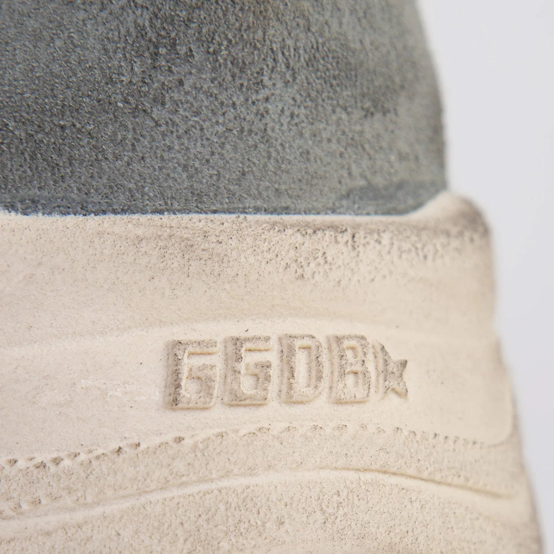 GOLDEN GOOSE - Running Sole en daim gris avec étoile et contrefort blancs - Lothaire