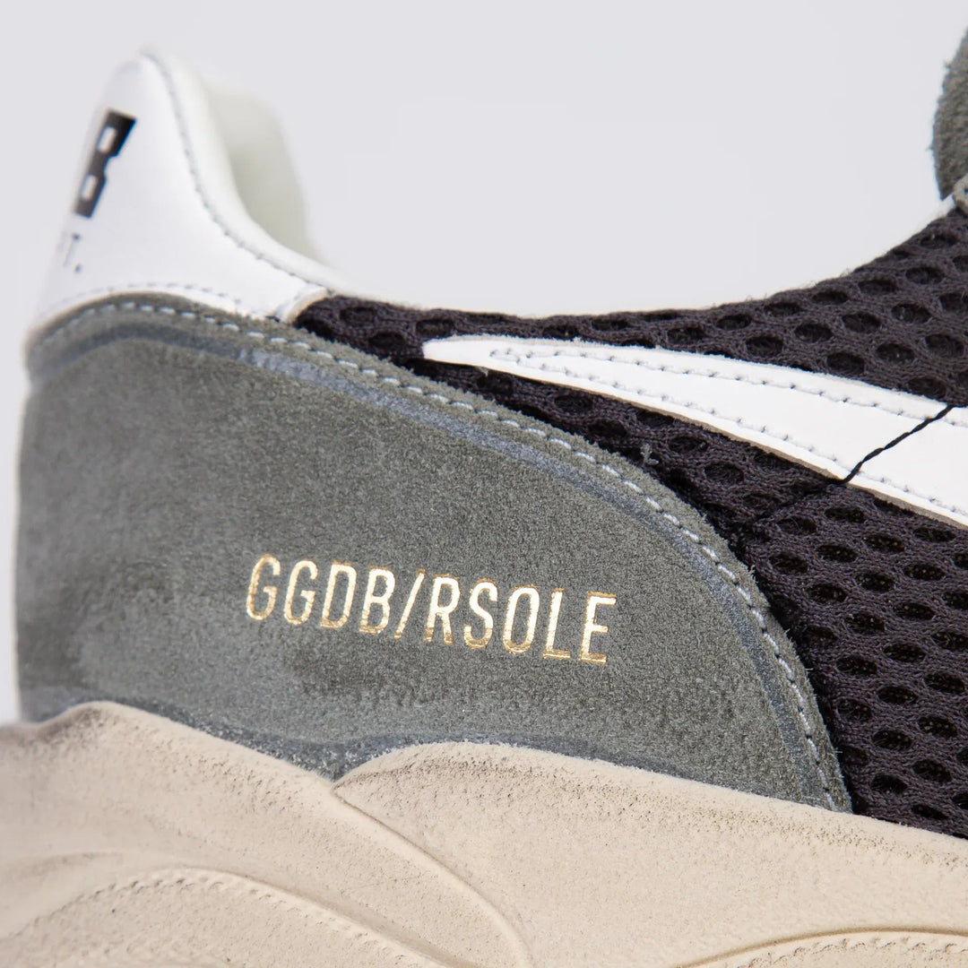 GOLDEN GOOSE - Running Sole en daim gris avec étoile et contrefort blancs - Lothaire