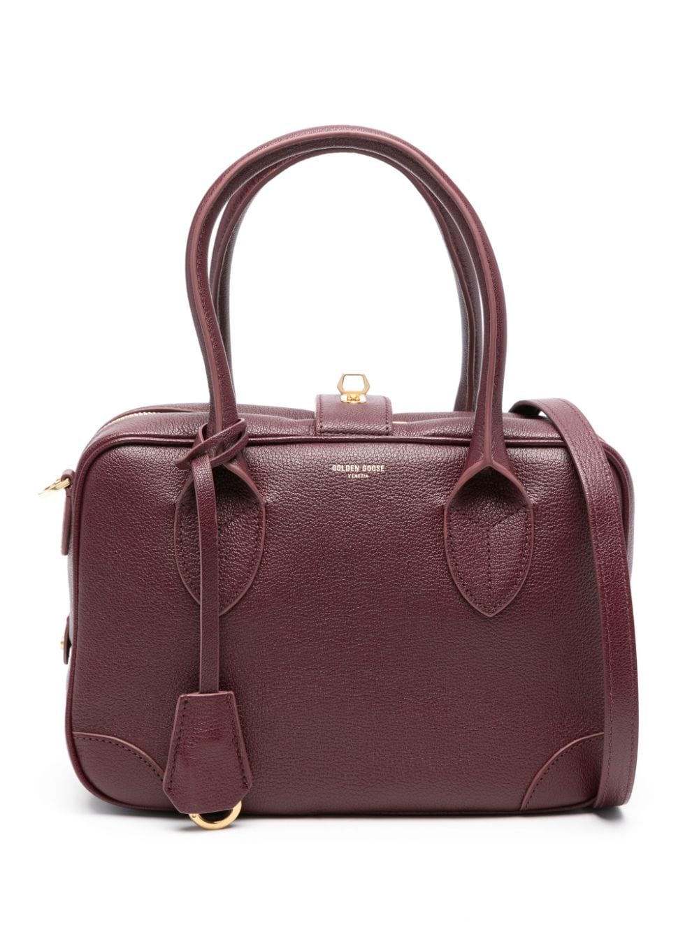GOLDEN GOOSE sac cabas en cuir à logo imprimé rouge bordeaux - Lothaire