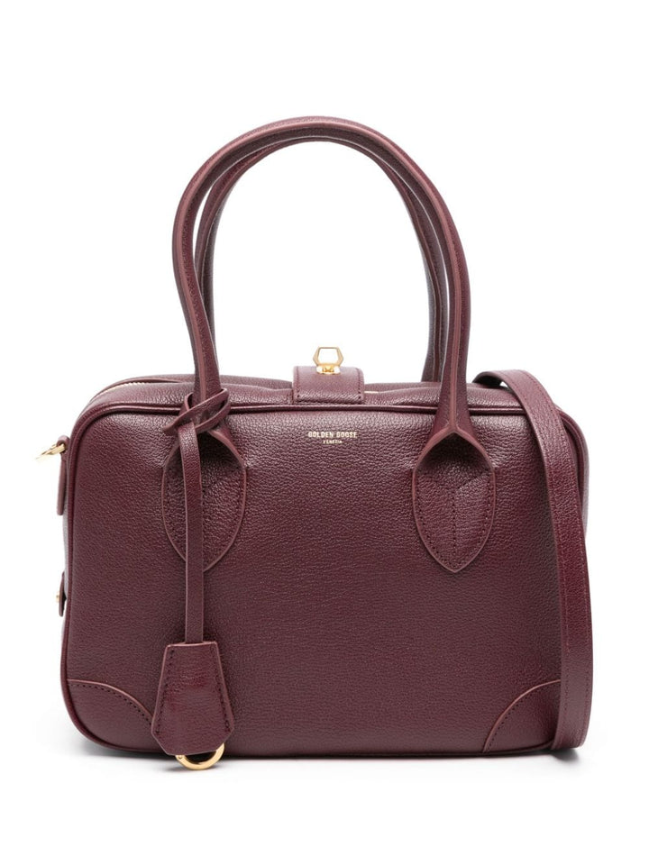 GOLDEN GOOSE sac cabas en cuir à logo imprimé rouge bordeaux - Lothaire