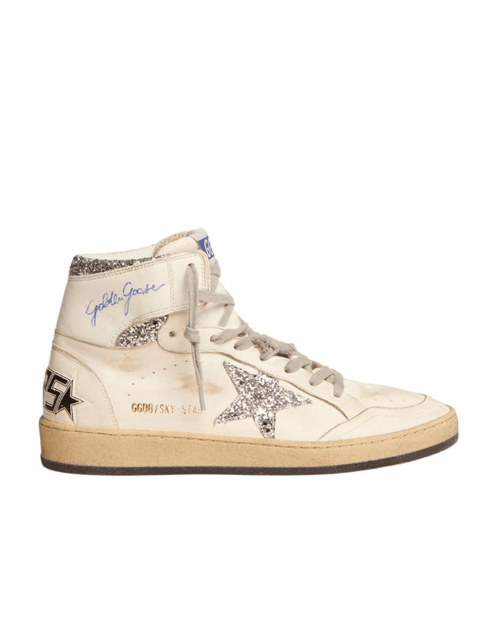 GOLDEN GOOSE - Sky - Star femme avec signature sur la cheville et empiècements argentés - Lothaire