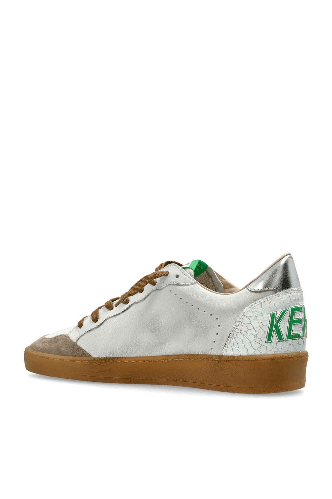 GOLDEN GOOSE - Sneakers Ball Star en cuir et suède Blanc/Beige/Argent - Lothaire