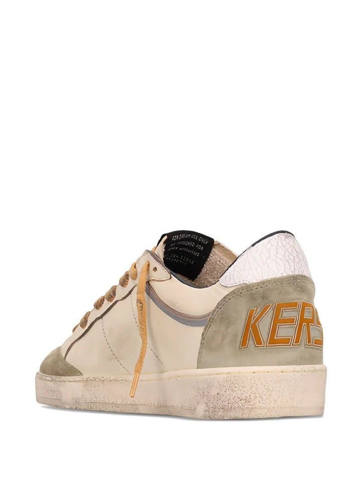 GOLDEN GOOSE - Sneakers Ball Star en cuir nappa et suède Blanc / Vert - Lothaire