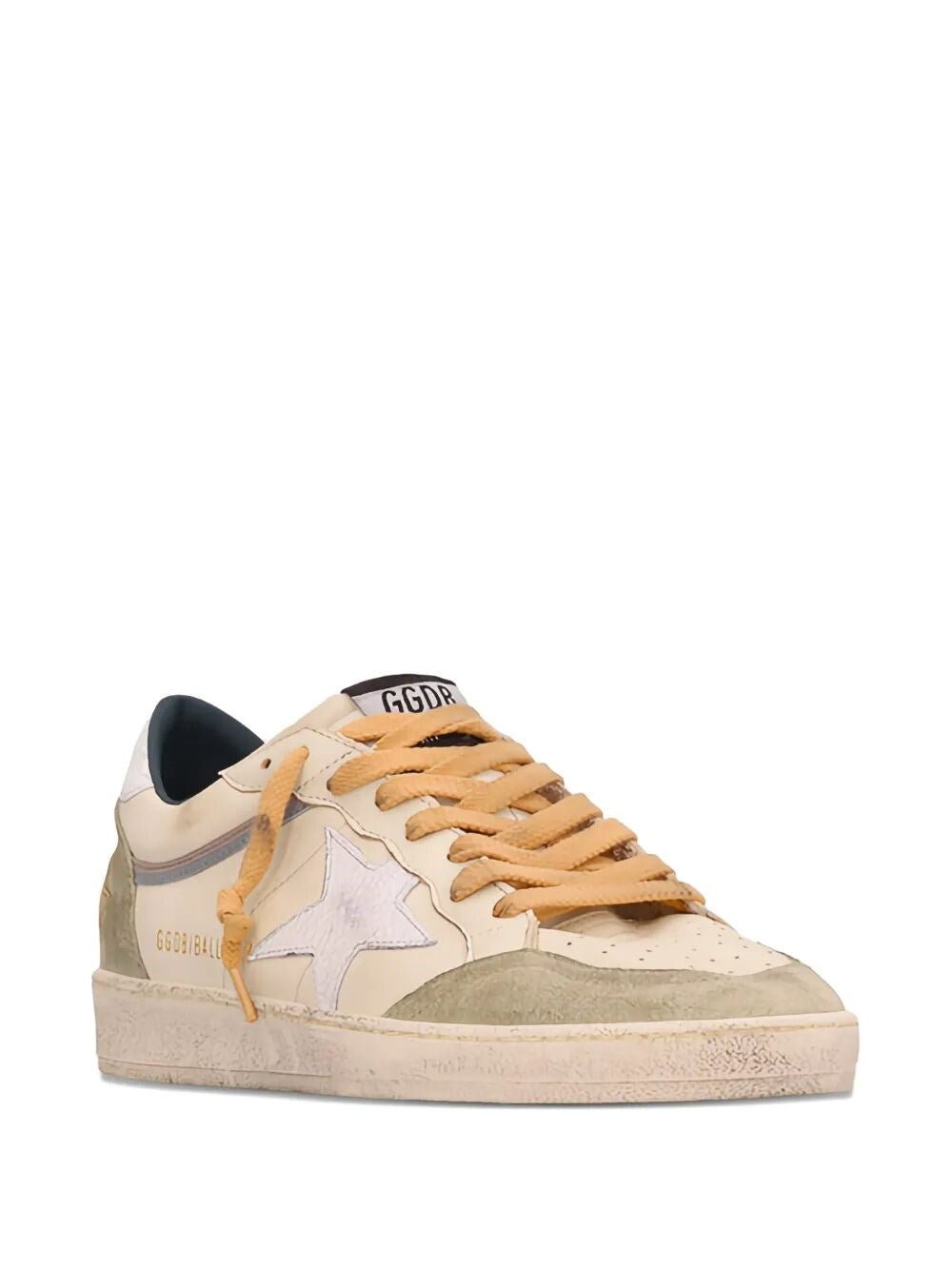 GOLDEN GOOSE - Sneakers Ball Star en cuir nappa et suède Blanc / Vert - Lothaire