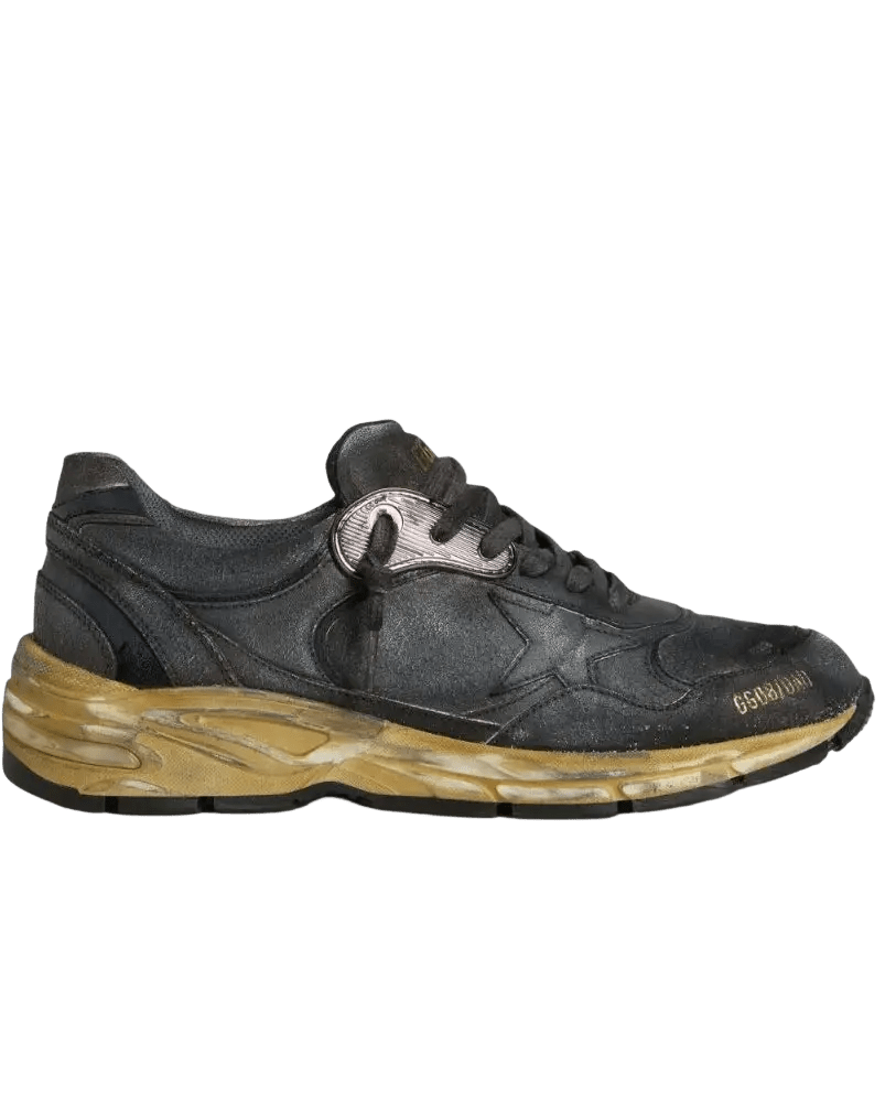 GOLDEN GOOSE - Sneakers Dad - Star en cuir craquelé Noir - Lothaire