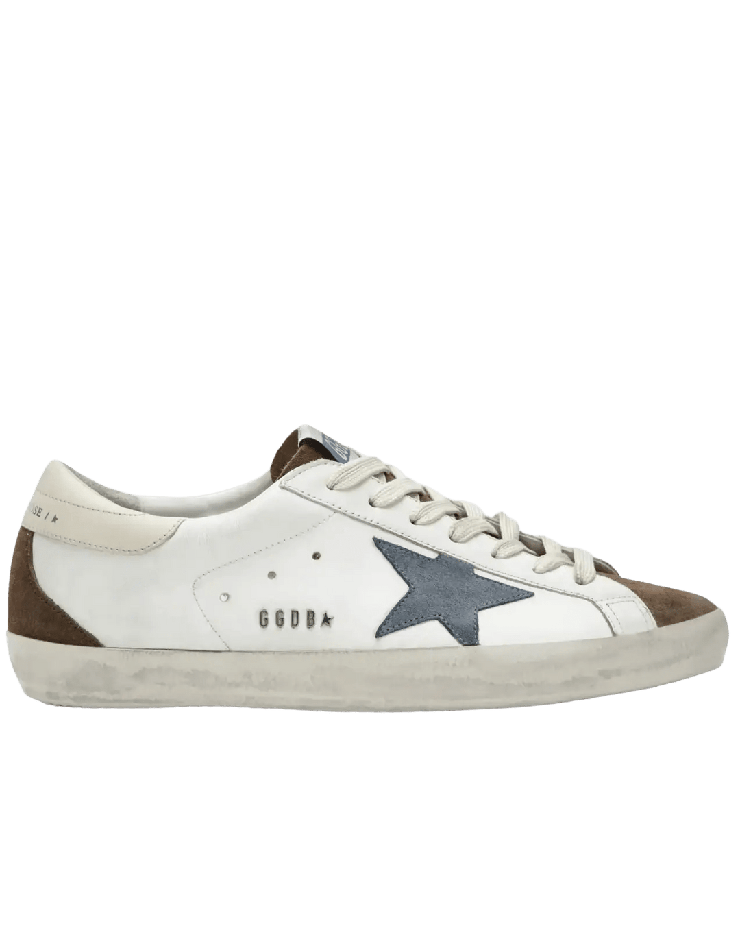 GOLDEN GOOSE - Sneakers Super-Star Blanc / Marron / Bleu / Crème - Lothaire