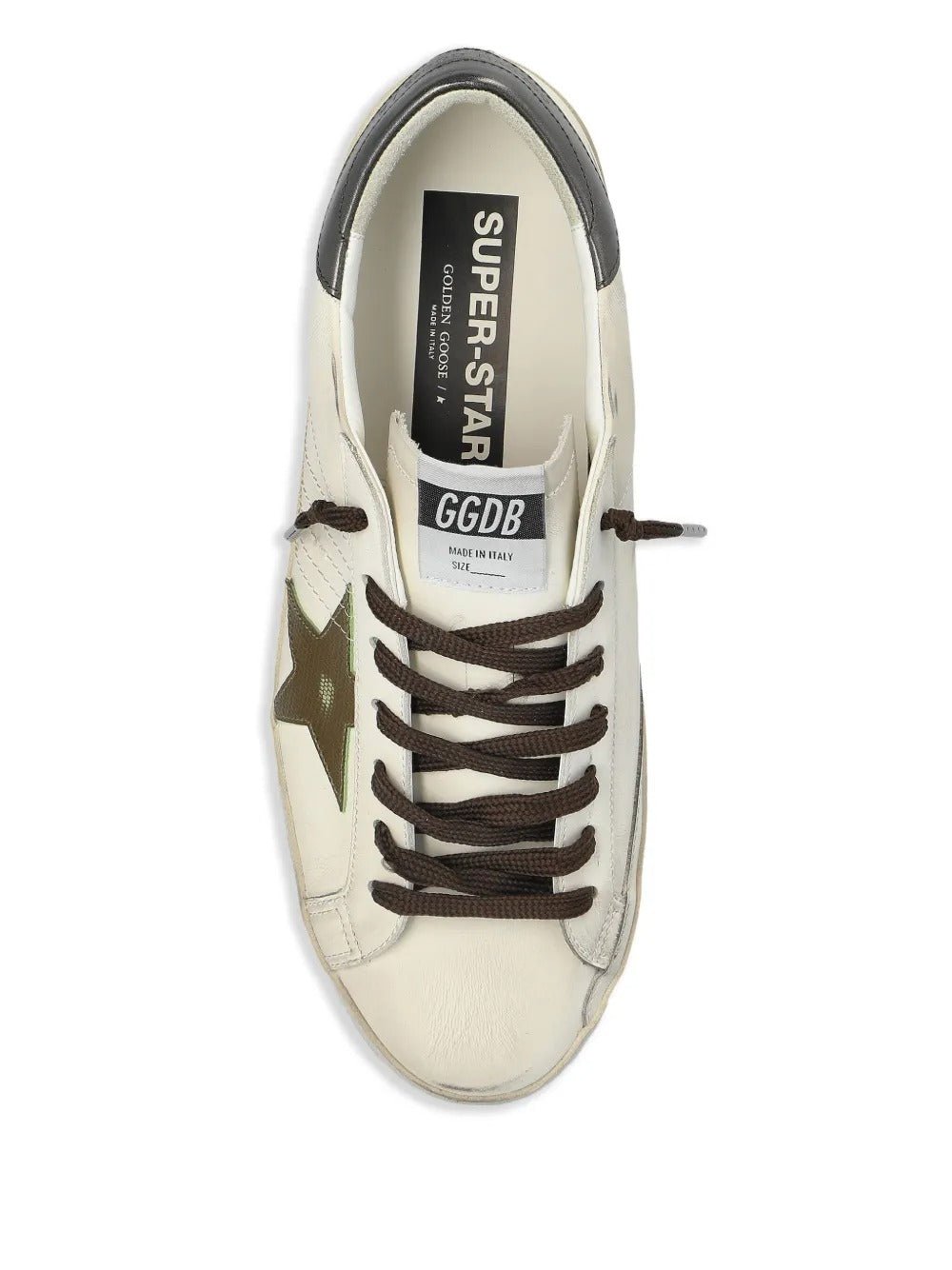 GOLDEN GOOSE - Super Star Blanche et kaki - Lothaire
