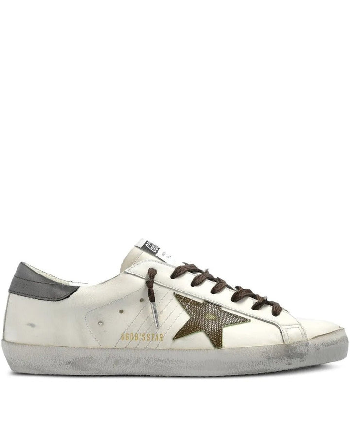 GOLDEN GOOSE - Super Star Blanche et kaki - Lothaire