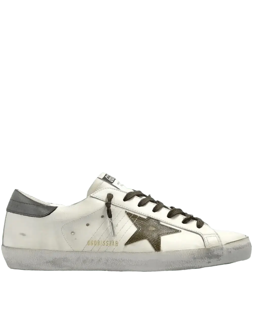 GOLDEN GOOSE - Super Star Blanche et kaki - Lothaire