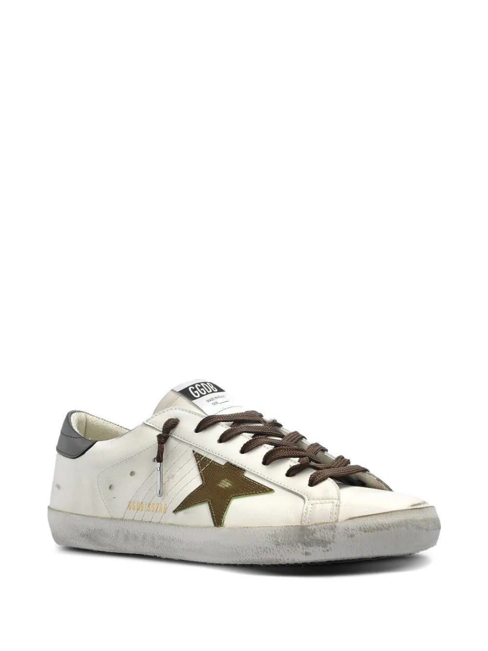 GOLDEN GOOSE - Super Star Blanche et kaki - Lothaire