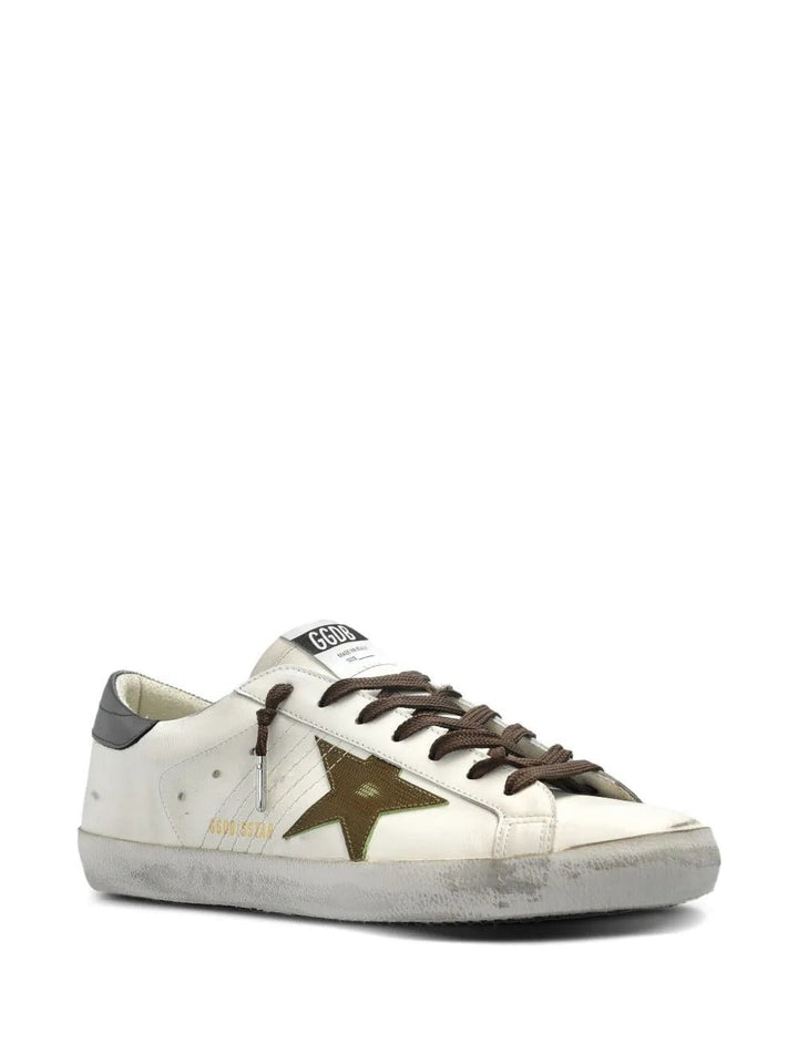 GOLDEN GOOSE - Super Star Blanche et kaki - Lothaire