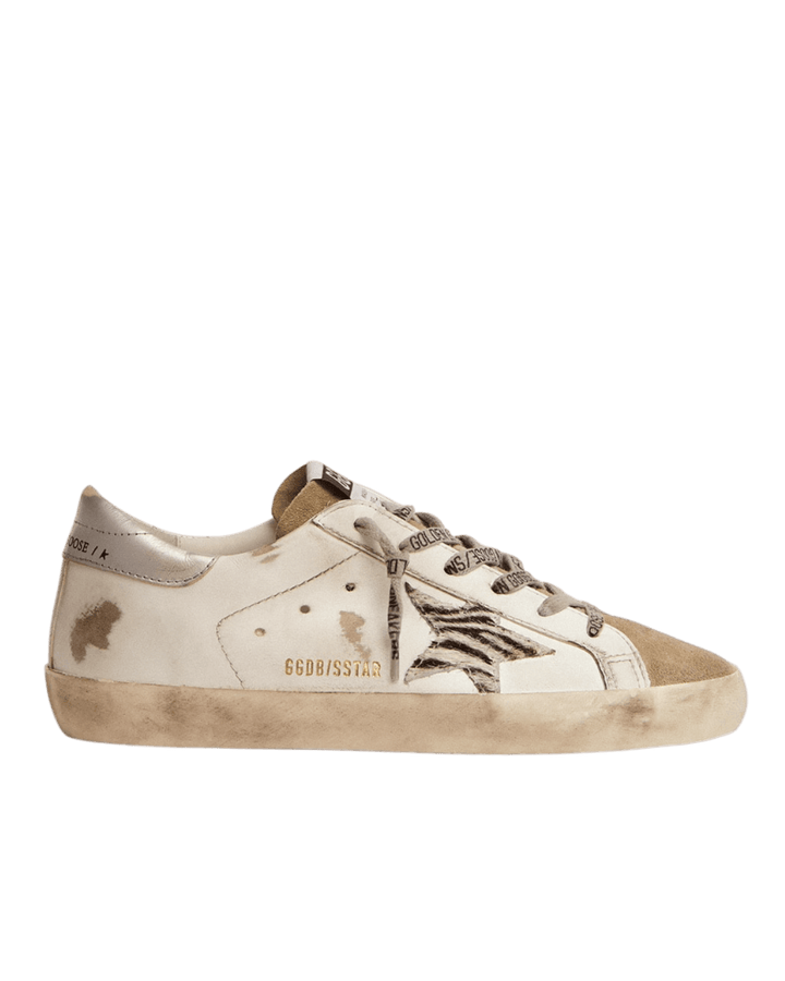 GOLDEN GOOSE - Super - Star femme avec étoile en cuir façon poulain zébré - Lothaire