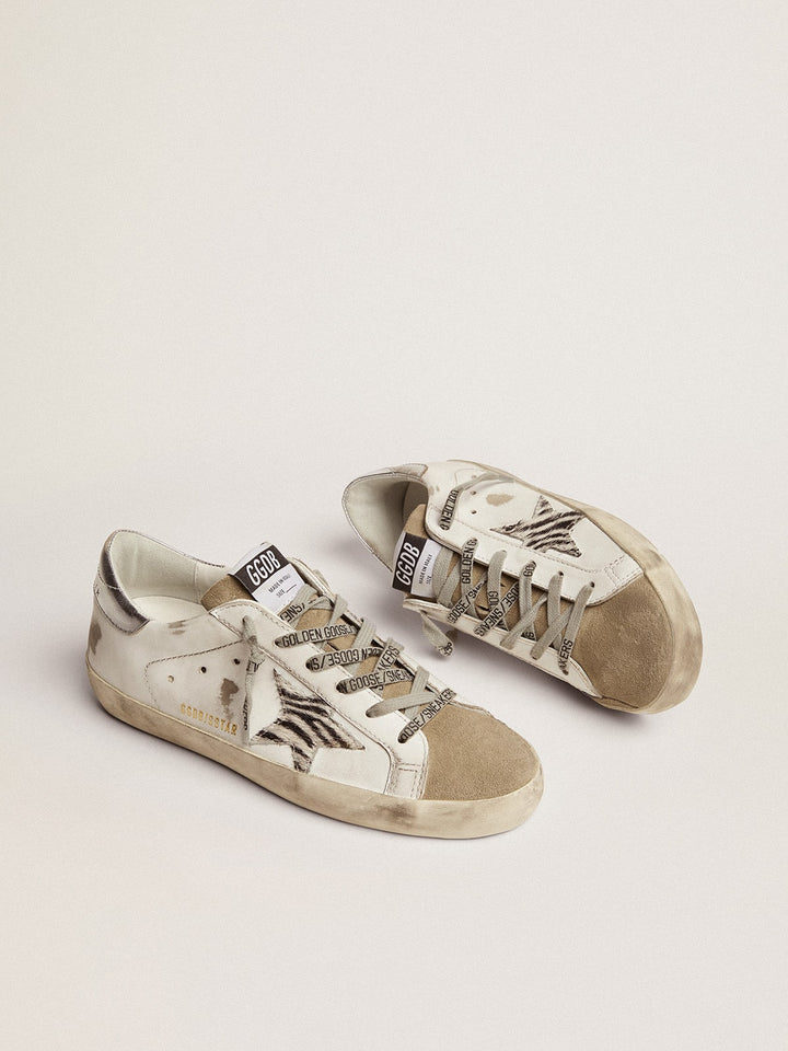 GOLDEN GOOSE - Super - Star femme avec étoile en cuir façon poulain zébré - Lothaire
