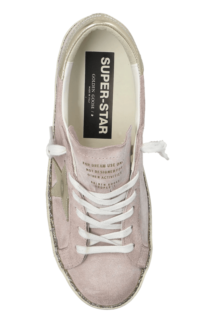 GOLDEN GOOSE - Super - Star rose avec étoile en cuir en contrefort platine métallisés - Lothaire