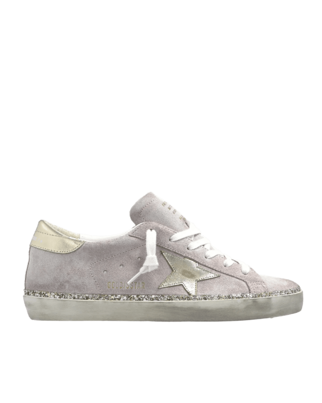 GOLDEN GOOSE - Super - Star rose avec étoile en cuir en contrefort platine métallisés - Lothaire