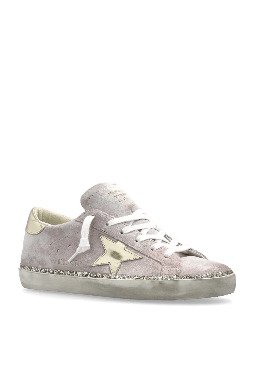 GOLDEN GOOSE - Super - Star rose avec étoile en cuir en contrefort platine métallisés - Lothaire