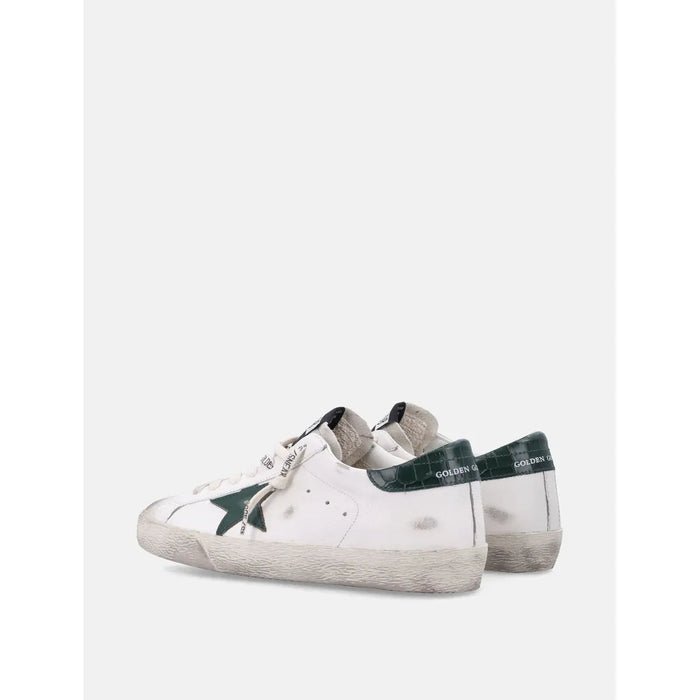 GOLDEN GOOSE - Super - Star Sneakers nappa leather with green star Blanc - Lothaire