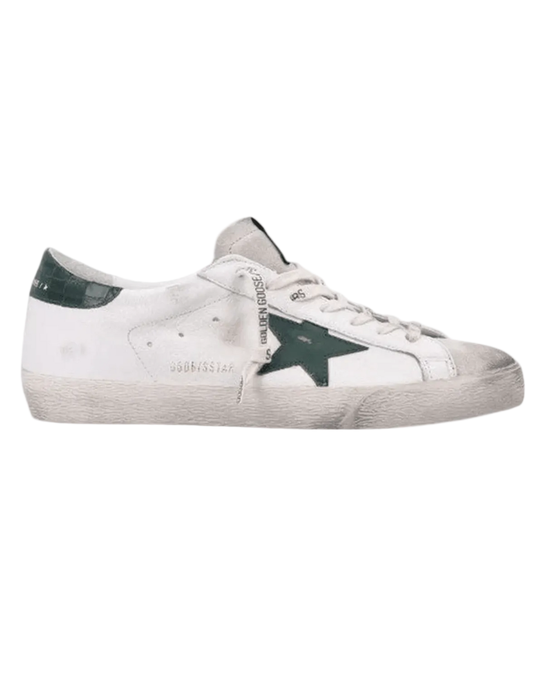 GOLDEN GOOSE - Super - Star Sneakers nappa leather with green star Blanc - Lothaire