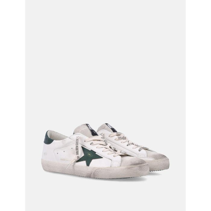 GOLDEN GOOSE - Super - Star Sneakers nappa leather with green star Blanc - Lothaire