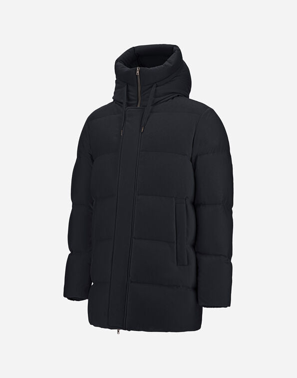 HERNO - Blouson en cachemire, soie et nylon à effet changeant Bleu marine - Lothaire