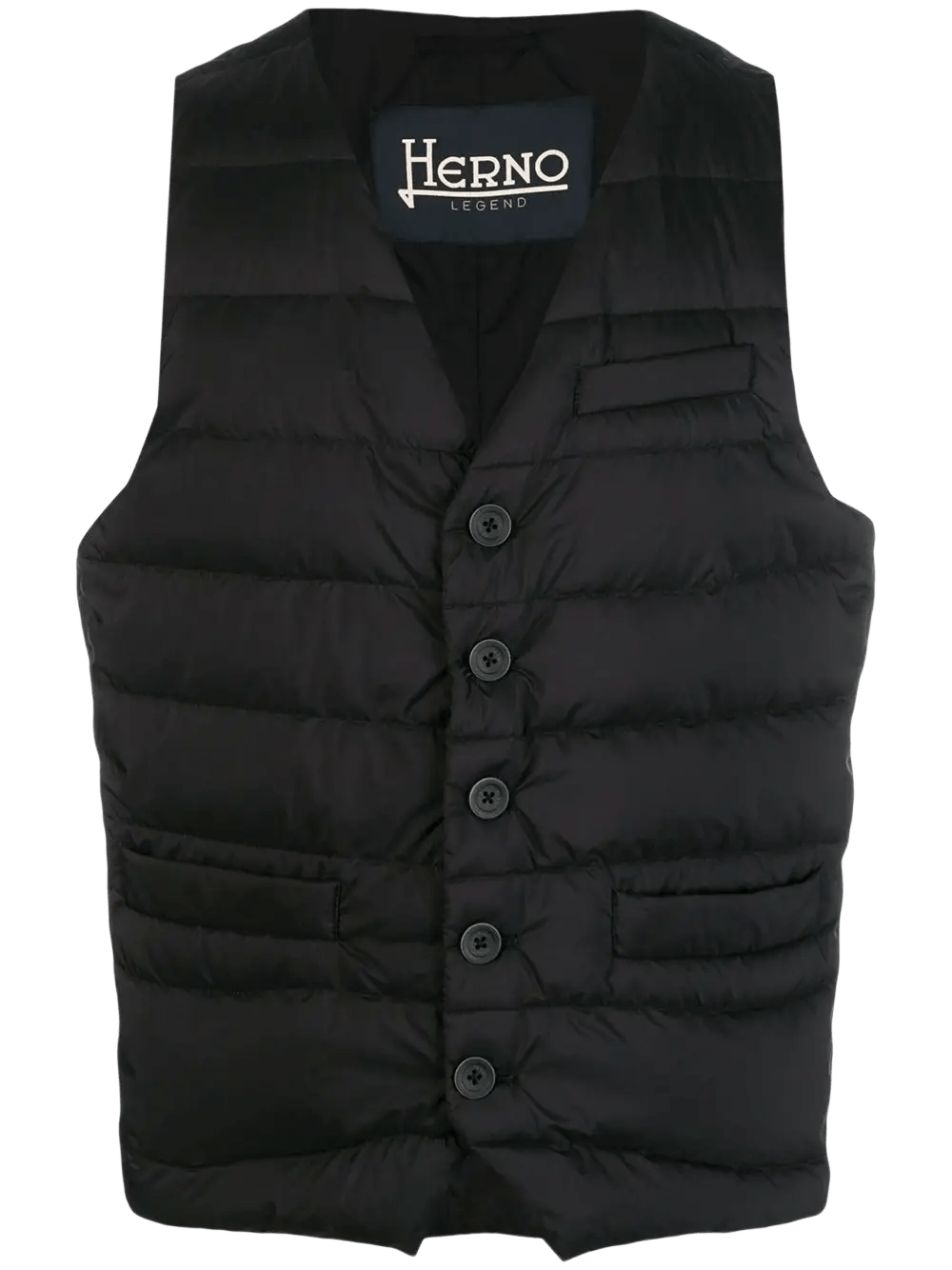 Herno - Gilet noir matelassé à boutonnière - Lothaire
