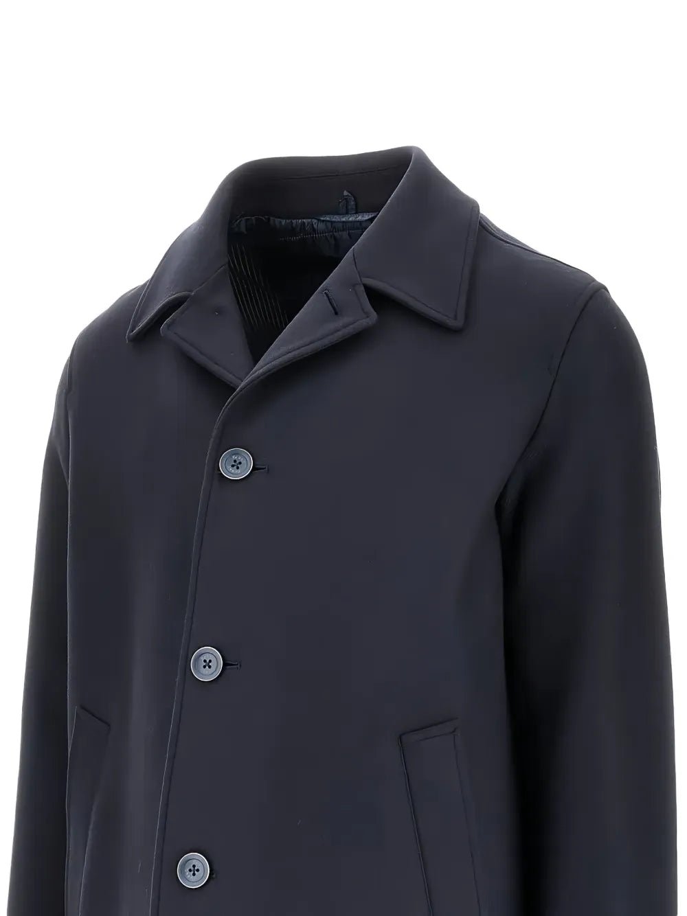 HERNO - Manteau droit à boutonnage simple bleu marin - Lothaire