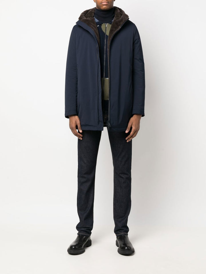 HERNO - Parka matelassée à capuche bleu marine - Lothaire
